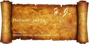 Halvax Jella névjegykártya